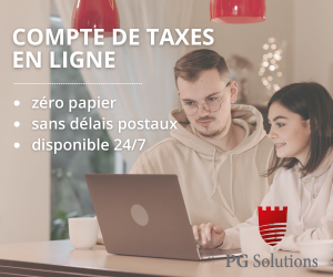 Compte de taxes en ligne—zéro papier, sans délais postaux, dispo 24/7