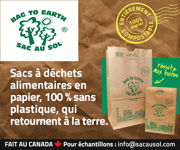 Sacs à déchets alimentaires 100 % en papier qui retournent à la terre.